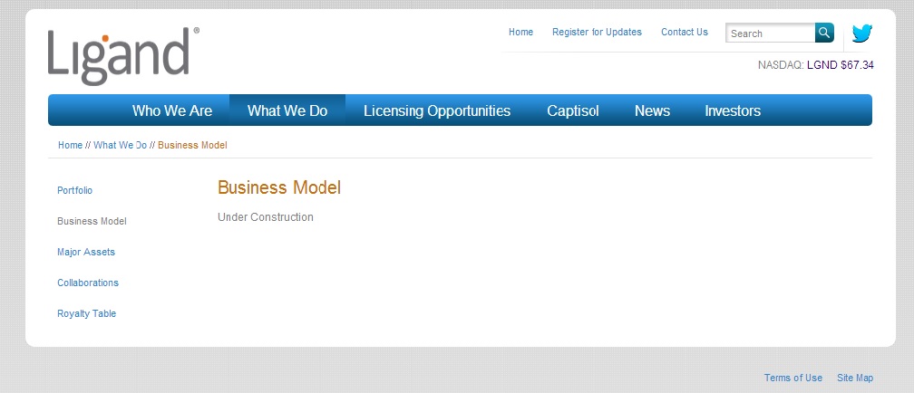 LGND - Business model - under construction